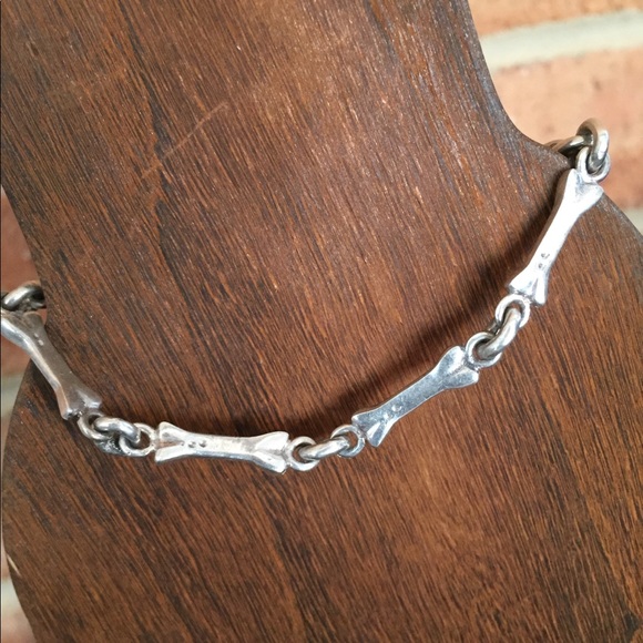 Sterling silver dog bone bracelet - Picture 2 of 3